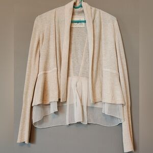 Anthropologie Ruffle Trim Open Front Cardigan